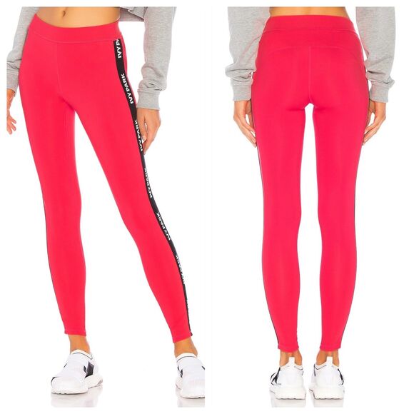 Ivy Park Women's Logo Elastic Leggings in Neon Pink & Black - Size S - Picture 3 of 11
